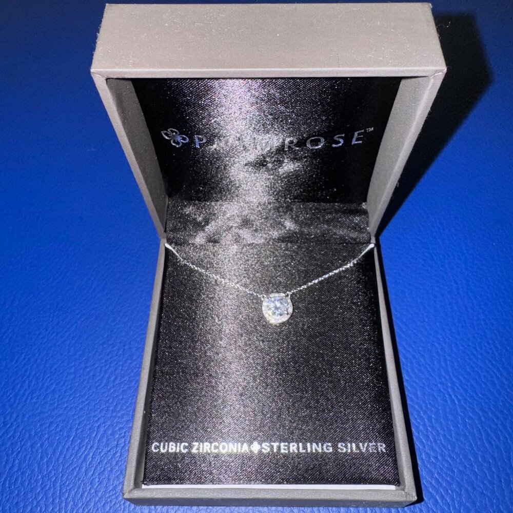 Primrose Cubic Zirconia Sterling Silver Necklace – Brand New